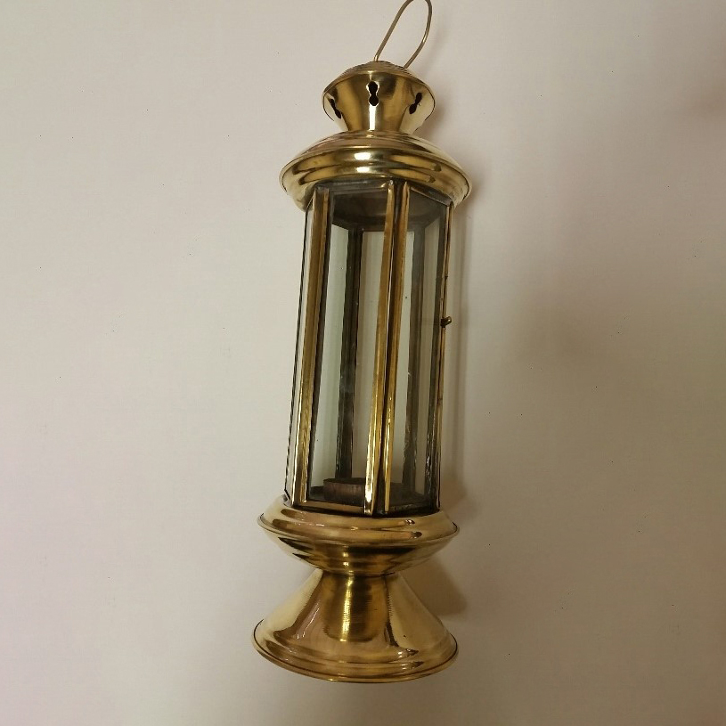 Lantern 6 sided brass 32 x 10cm