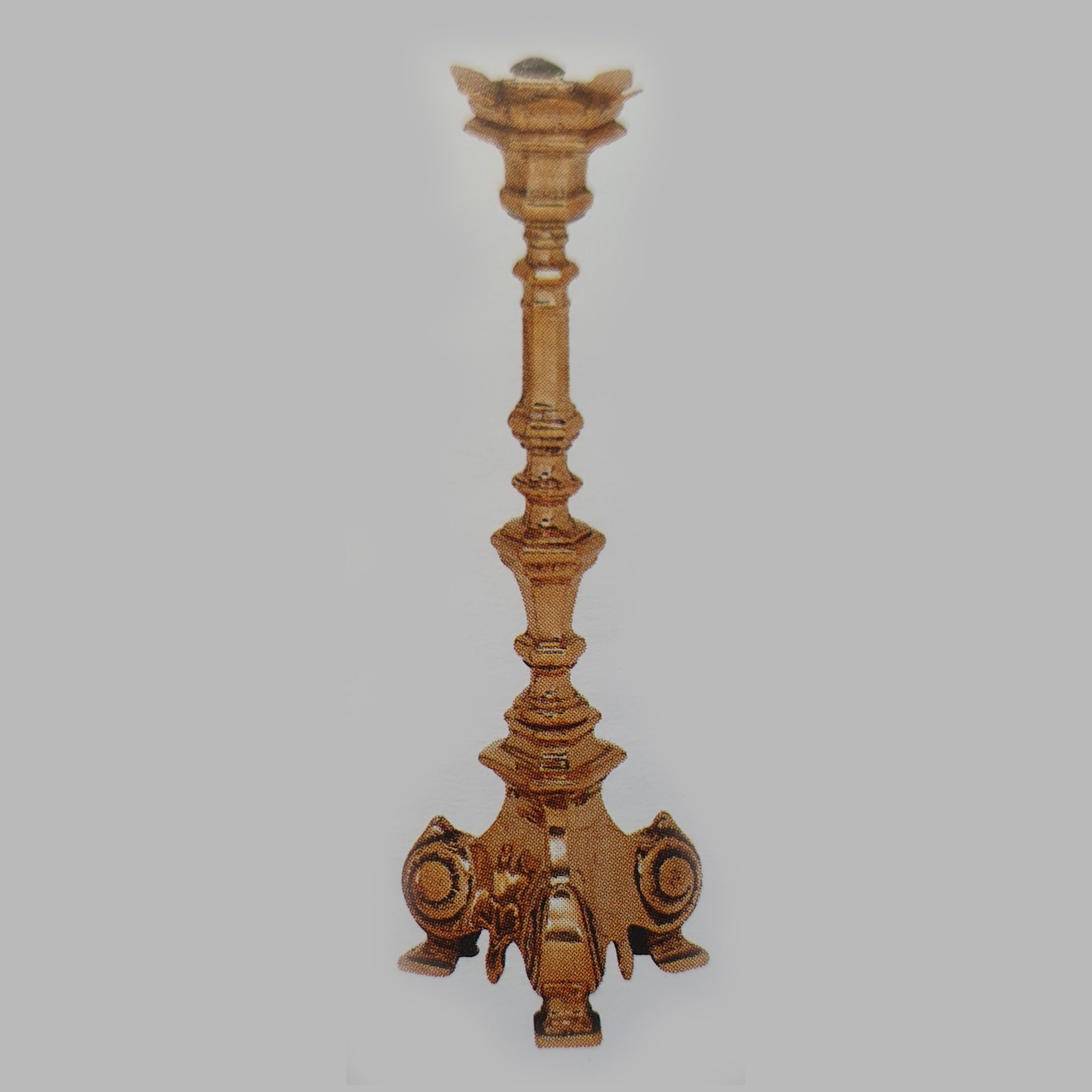 Candleholder Baroque brass 30cm