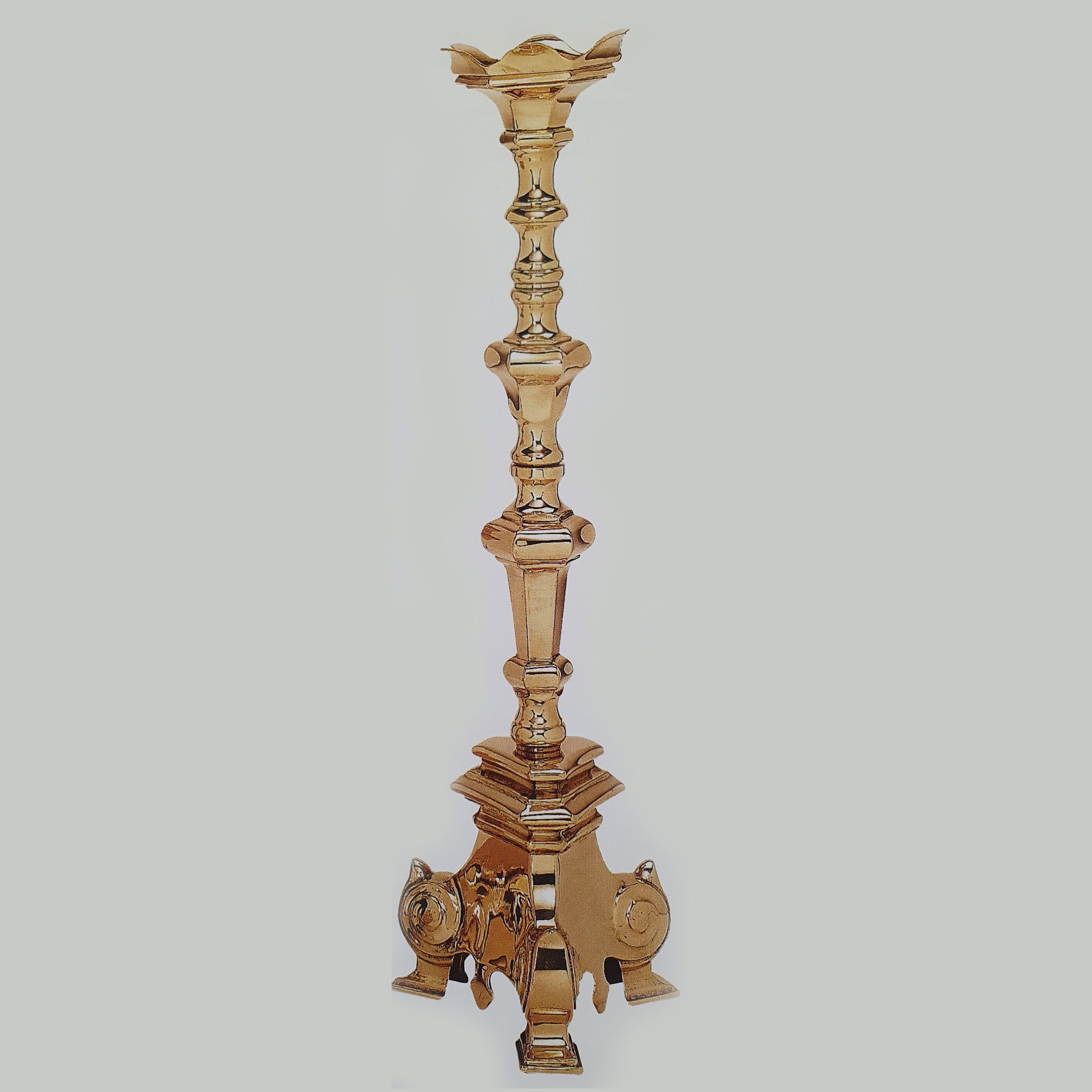 Candleholder brass modern 40cm